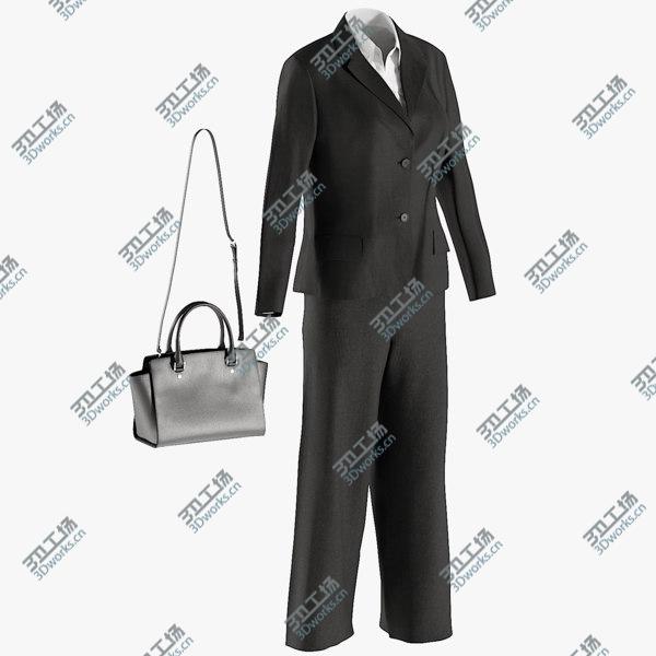 images/goods_img/20210312/Women's Pants with Blazer, Shirt and Bag 13 3D model/1.jpg